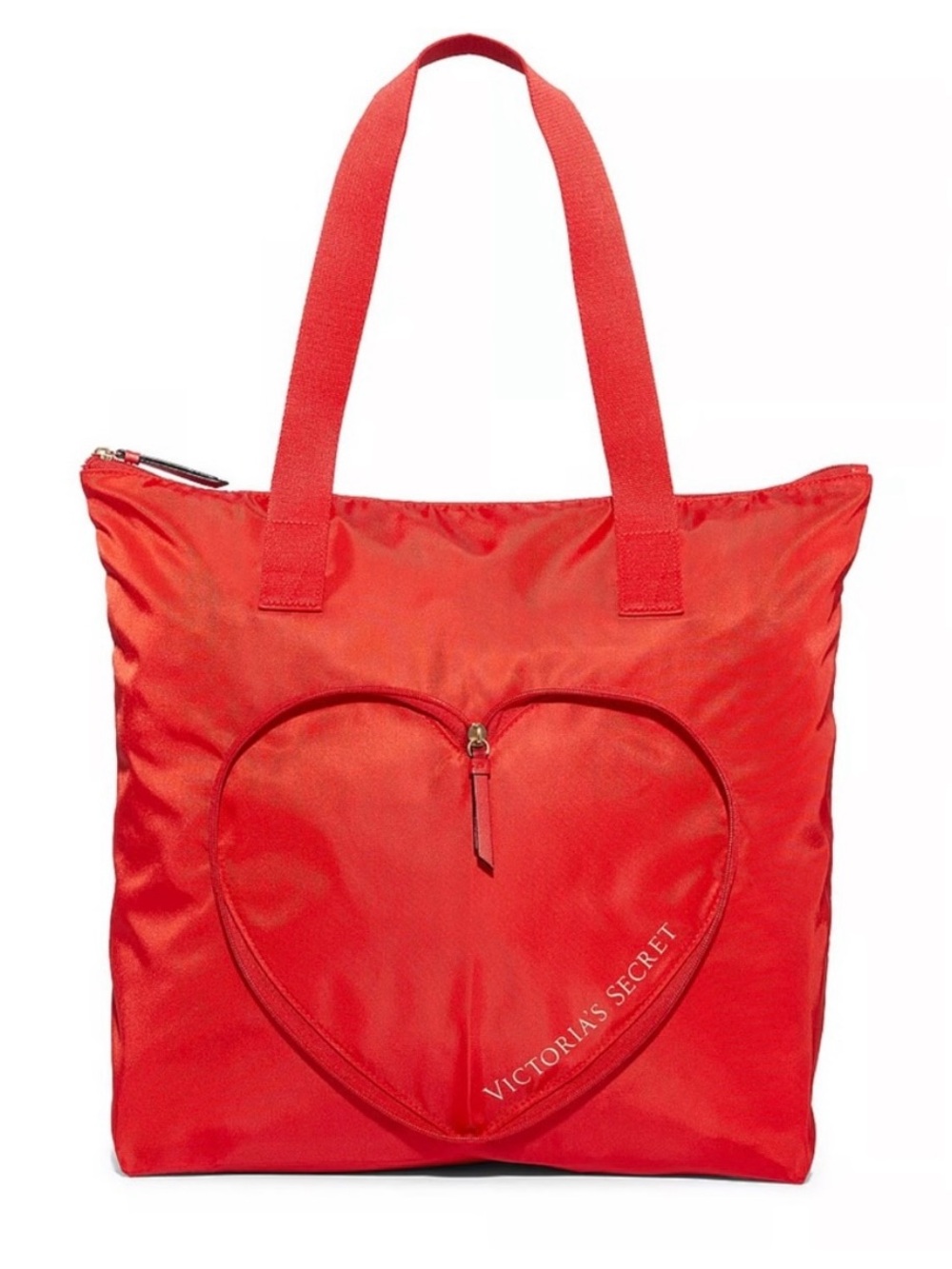 Victoria's Secret  Red Heart folding Zip Tote NWT